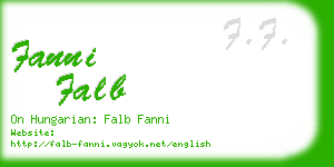 fanni falb business card